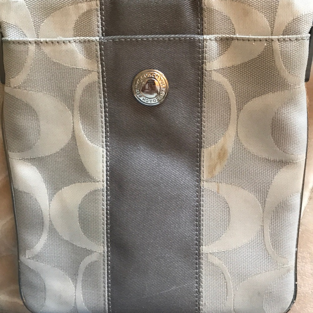 Authentic Coach Light Gray Large C Crossbody Bag - image 5